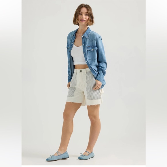 LEE WOMEN'S HIGH RISE CARPENTER SHORT Size 30 NEW - Picture 4 of 16